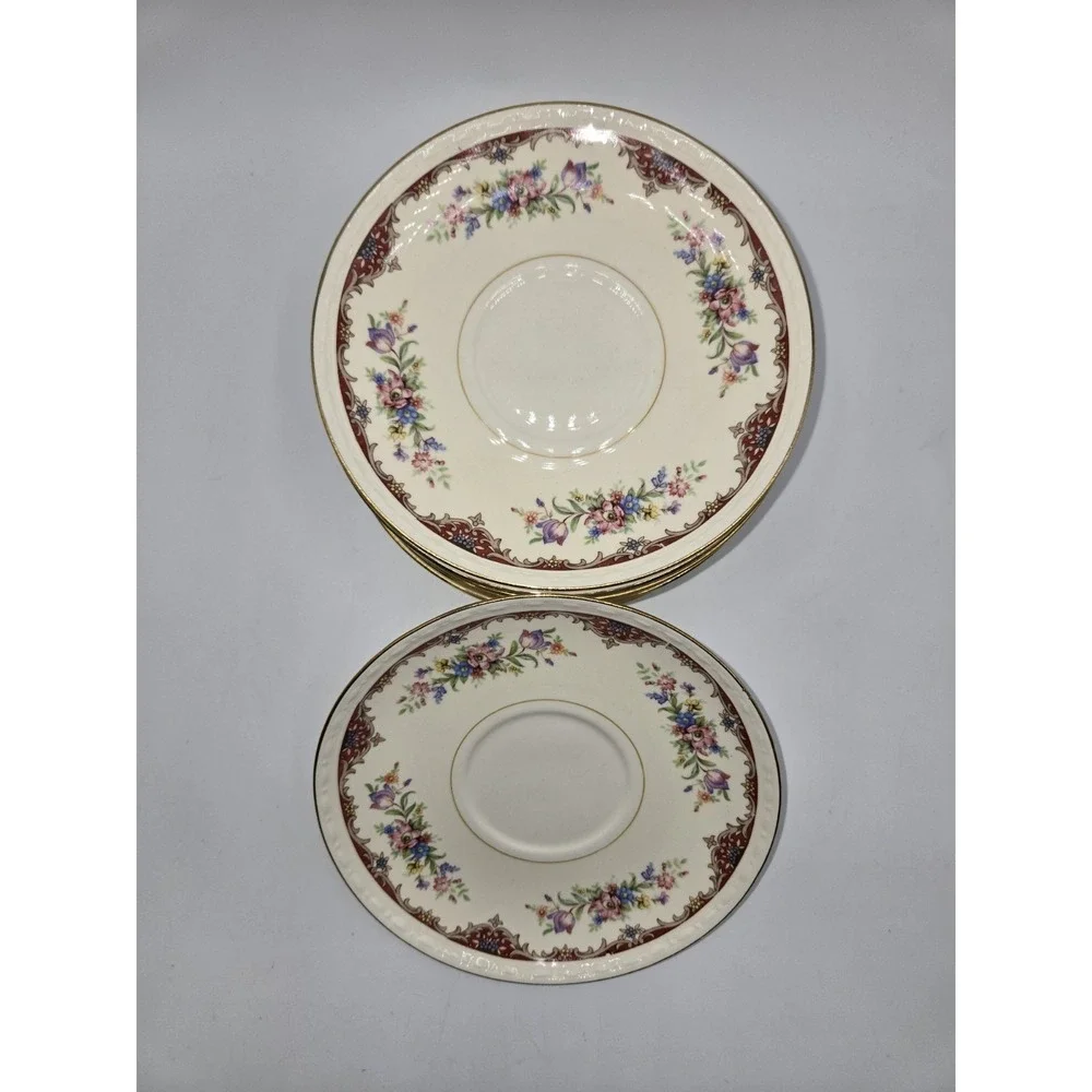Homer Laughlin Eggshell Georgian Floral Cup & Saucer Sets Gold Trim M47N5 (24)